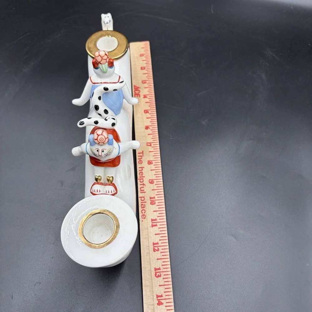 Vtg Villeroy‎ & Boch Benedikt Functional World Cat Candle Holder Candelabra Rare